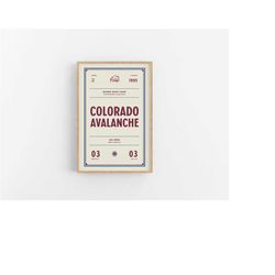 Colorado Avalanche Ticket Print | Wall Art |