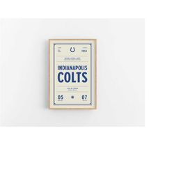 Indianapolis Colts Ticket Print | Wall Art |