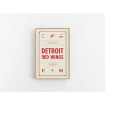 Detroit Red Wings Ticket Print | Wall Art