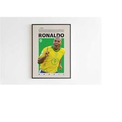 Ronaldo Poster, Brazil Poster Minimalist, Ronaldo Print Art,