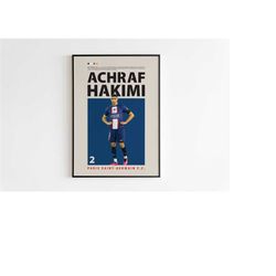 Achraf Hakimi Poster, Paris Saint-Germain Poster, Achraf Hakimi