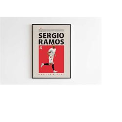 Sergio Ramos Poster, Sevilla Poster Minimalist, Sergio Ramos