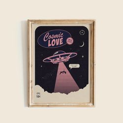 Cosmic Love Art Print, Down Bad Illustrated Poster, Wall Art, Home Decor