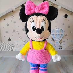 handmade minnie mouse toy, perfect for disney fans. adorable, soft, and meticulously crafted with attention to detail.
