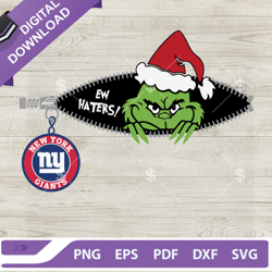 Ew Haters Grinch Christmas Giants SVG, The Grinch New York Giants SVG, New York Giants Grinch,NFL svg, Football svg, sup