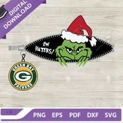Ew Haters Grinch Christmas Green Bay Packers SVG, The Grinch Packers SVG, Green Bay Packers Grinch,NFL svg, Football svg