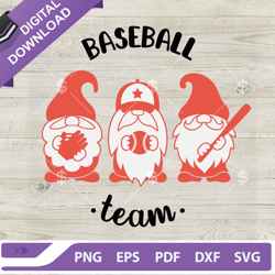 Gnome Baseball Team SVG, Baseball Gnome SVG, Gnome SVG, Baseball SVG,NFL svg, Football svg, super bowl svg