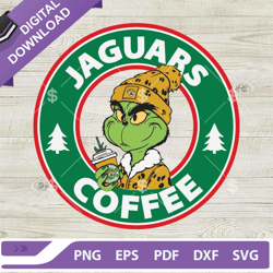 Grinch Bougie Jacksonville Jaguars NFL Starbucks Logo SVG, Jacksonville Jaguars ,NFL svg, Football svg, super bowl svg