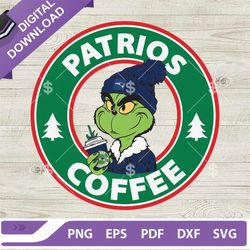 Grinch Bougie Patriots NFL Starbucks Coffee SVG, New Enland Patriots Starbucks Logo SVG,NFL svg, Football svg, super bow