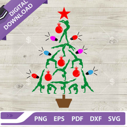 Gymnastics Christmas Tree SVG, Merry Christmas ,NFL svg, Football svg, super bowl svg