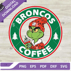 Leopard Boujee Grinch Broncos Coffee SVG, Denver Broncos Bougie Grinch SVG,NFL svg, Football svg, super bowl svg