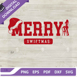 Merry Swiftmas Taylor Swift Santa Hat SVG, Swiftie Christmas SVG, Taylor Swift ,NFL svg, Football svg, super bowl svg