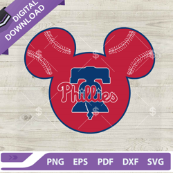 Mickey Mouse Philadelphia Phillies SVG, Phillies Disney Mouse Ears SVG, Sport Mickey Head ,NFL svg, Football svg, super