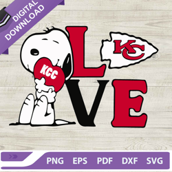 Snoopy Love Kansa City Chiefs SVG, Snoopy Love KCC NFL Football SVG, Snoopy Love KCC NFL Football SVG,NFL svg, Football