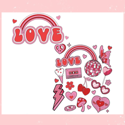 Cute Love Valentines Day Rainbow SVG, Valentine svg,Valentine day svg,Valentine day,Happy Valentine