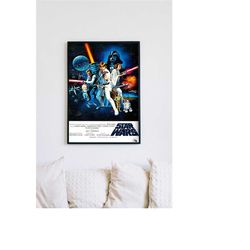 A New Hope, 1977 original star wars movie poster, download & print instantly digital poster, science fiction vintage fil