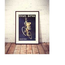 Cycles Sirius, 1899 bicycle ad poster fully restored HQ file, ready to download & print instantly