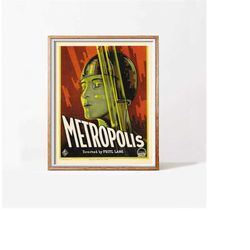 Metropolis, original american version poster, download & print instantly, 1927 German expressionist science-fiction dram