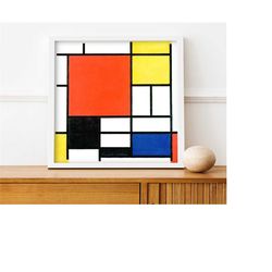 Composition with Red, Yellow, Blue, and Black, 1921 Piet Mondrian painting, digital file art ready to DOWNLOAD & PRINT!