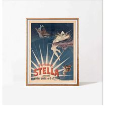 Petrole Stella, vintage digital poster, 1897 advertising poster, download & print HQ file, artistic illustration, retro