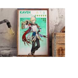 Kaveh | Genshin Impact Gaming Poster | Anime Poster | Gaming Print | Boyfriend Gift | Girlfriend Gift | Gamer Gift