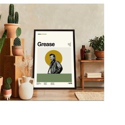 Grease Music Poster, Grease Comedy  Poster, Vintage Modern, Vintage Poster, Minimalist Art, High Quality, Aesthetic Post