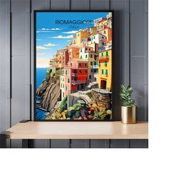 Riomaggiore Poster Italy | Riomaggiore Travel Print | Cinque Terre Travel Poster | Italy Poster