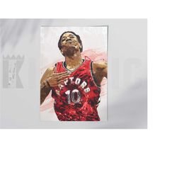 DeMar DeRozan Toronto Raptors Poster/Canvas Print, Watercolor Painting Sports Art, Office, Man Cave, Bedroom Wall Decor,