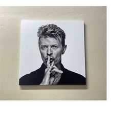 Dawid Bowie Hush Sign, Modern Art, Man Canvas Poster, Hush Sign Canvas Poster, Handsome Man Canvas Print, Dawid Bowie Ca