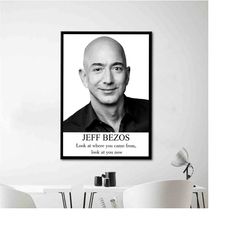 Jeff Bezos, Famous Quote Art, Portrait Artwork, Famous Canvas Gift, Celebrity Art Canvas, Portre 3D Canvas, Jeff Bezos C