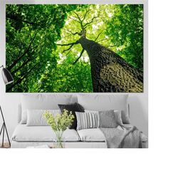 tree canvas, green treen wall art, forest wall art, nature wall art, nature landscape wall art, landscape canvas, nature