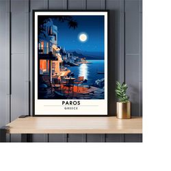 Print Paros | Travel Poster Paros, Greece | Night trip to Paros