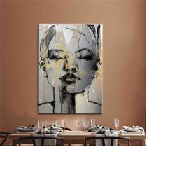Canvas Art, Canvas Decor, Large Canvas, Abstract Woman Face, Trendy Artwork, Vogue Wall Art, Woman 3D Canvas, Woman Face