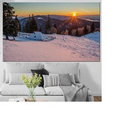 winter wall art, winter landscape, winter canvas, mountain wall art, mountain canvas, landscape wall art, landscape canv