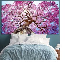 pink tree wall art, pink tree canvas, tree wall art, landscape wall art, landscape canvas, nature wall art, nature canva