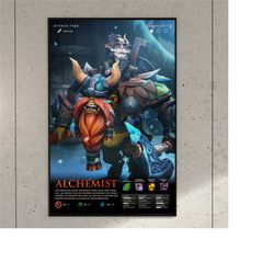 Alchemist Dota 2 Game Anime Art Print Poster | Aesthetic Game Room Decor Wall Art | Gamer Boys Girls Birthday Housewarmi