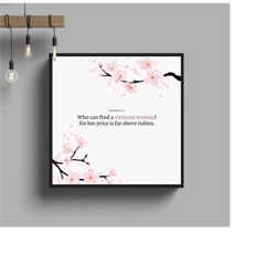 Virtuous Woman | Bible Verse | Jesus Quote | Religious Gift | Christian Art
