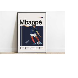 Kylian Mbapp Poster, Mbappe Football Art Print, Football, Vintage Sports Poster, Sports Art, Sports Wall Art