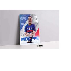 Mbappe Poster, Glass Wall Art, PSG, Glass wall decor, french footballer,World cup 2022, Kylian Mbappe,4k, soccer, footba