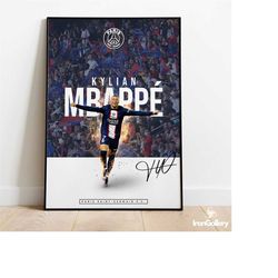 Kylian Mbappe Poster | Paris Saint-Germain F.C. Poster | Soccer Poster | Mid Century Modern | Sports Poster | DIGITAL do