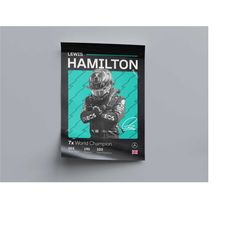 LEWIS HAMILTON | F1 Racing Poster, Formula 1 Print, Motorsports Art, Mercedes AMG Petronas, Sports Decor, Gift for Him