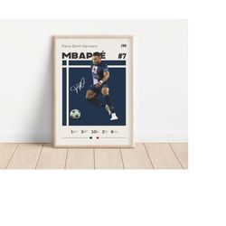 Kylian Mbappe Poster, Paris Saint Germain Football Print, Football Poster, Soccer Poster, Sports Poster, Gift For Him 3