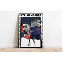 Kylian Mbappe Poster, Football Posters, Wall Art, Wall Decor, 12x18 24x36 Premium Matte Vertical Posters, France , World
