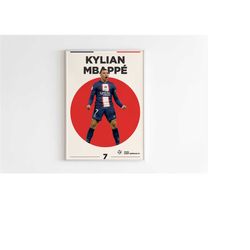 Kylian Mbappe Poster, Paris Saint Germain Football Print, Football Poster, Soccer Poster, Sports Poster, Gift For Him, P