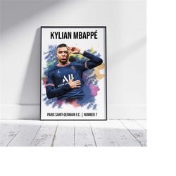 Kylian Mbapp Poster / Football Poster / Football Print / A2,A4, A3 / Picture / Wall Art / Poster Gift / Soccer Poster /