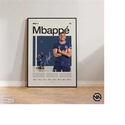 Kylian Mbapp Poster, Paris Saint Germain, Soccer Gifts, Sports Poster, Football Player Poster, Soccer Wall Art, Sports B