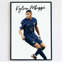 Mbappe Digital Print Football Player Poster Soccer Gifts For Teen Soccer Room Decor Football Kids Wall Art Soccer Birthd