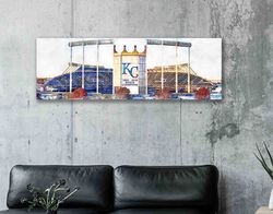 Kauffman Stadium Canvas Print  Kansas City Royals  Wall Art, Sports Art Print, Kids Decor, Man Cave, Canvas Art, Gift, B