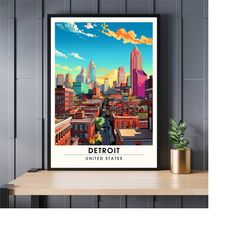 Detroit Print | Detroit Travel Print | Poster Michigan