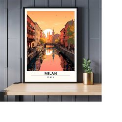 Milan print | Milan Travel Poster | Navigli Milano